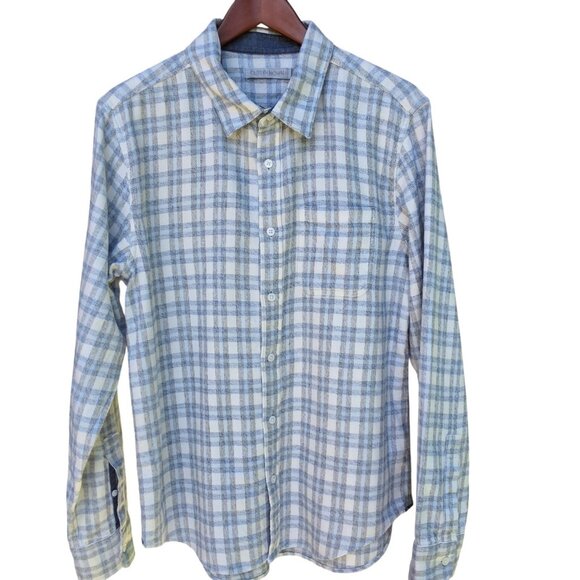 Outerknown Other - Outerknown Mens Long-Sleeve Button Up Flannel Shirt Blue/White Plaid Sz M